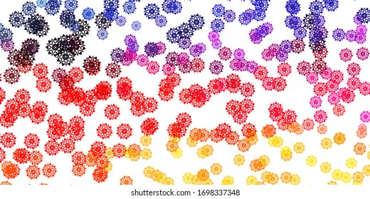 Light Red, Yellow vector background with christmas snowflakes. Simple abstract illustration with ice, snow, snowflakes. New year websites pattern.