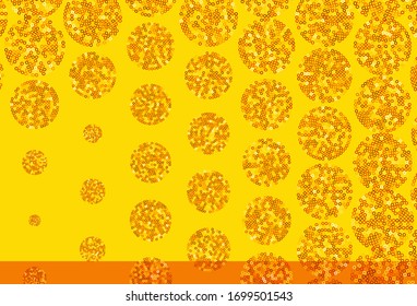 Light Red, Yellow vector background with bubbles. Illustration with set of shining colorful abstract circles. Pattern for ads, leaflets.