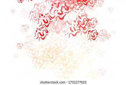 Light Red, Yellow vector background with wry lines. A shining illustration, which consists of curved lines. Elegant pattern for a brand book.