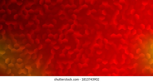 Rojo claro, fondo vectorial amarillo con formas hexagonales. Ilustración abstracta inteligente con hexágonos de gradiente de color. Tu portada del libro de marca.