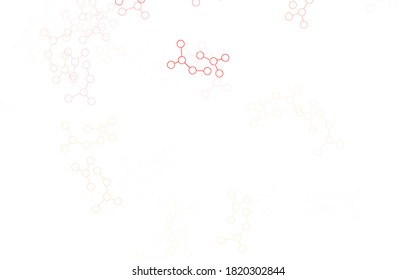 Rojo claro, fondo vectorial amarillo con formas de inteligencia artificial. Ilustración brillante con formas de IA en una plantilla abstracta. Plantilla para anuncios de intelecto, innovaciones.