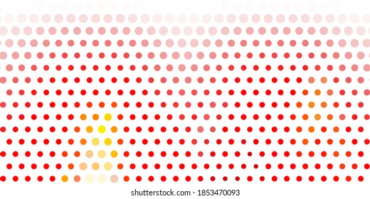 Light red, yellow vector background with bubbles. Illustration with set of shining colorful abstract spheres. Pattern for websites.