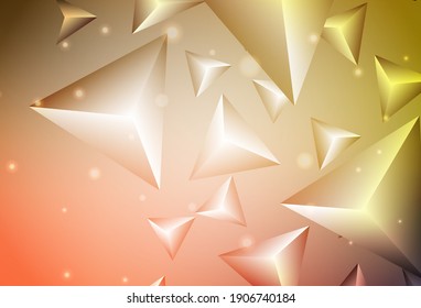 Rojo claro, fondo vectorial amarillo con estilo poligonal. Ilustración de gradiente abstracta con triángulos. Plantilla moderna para la página de inicio.