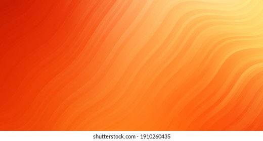 Light Red, Yellow vector background with wry lines. Abstract illustration with bandy gradient lines. Pattern for busines booklets, leaflets