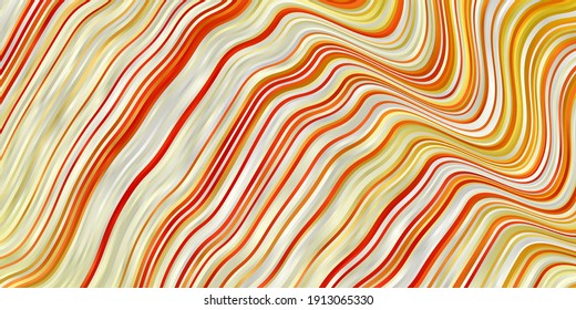 Light Red, Yellow vector background with bows. Colorful illustration with curved lines. Pattern for websites, landing pages.