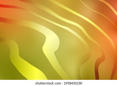 Light Red, Yellow vector background with curved lines. Colorful geometric sample with gradient lines.  Pattern for your business design.
