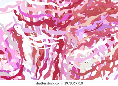 Light Red, Yellow vector background with curved lines. A circumflex abstract illustration with gradient. Texture for booklets, leaflets.