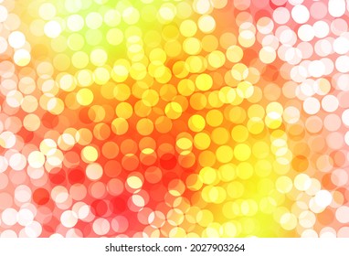 Light Red, Yellow vector background with bubbles. Abstract illustration with colored bubbles in nature style. New template for your brand book.
