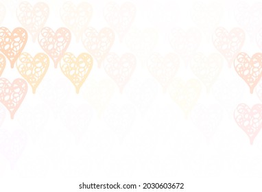 Light Red, Yellow vector background with hearts. Shining illustration with hearts on abstract template. Design for a business advert of anniversary.