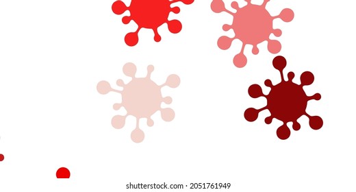 Light red, yellow vector background with covid-19 symbols. Abstract illustration with biological gradient shapes. Simple design against epidemic information.