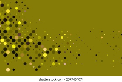 Rojo claro, fondo vectorial amarillo con burbujas. Ilustración con un conjunto de círculos abstractos de colores brillantes. Diseño para anuncios comerciales.