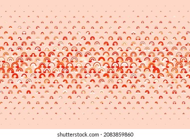 Light Red, Yellow vector background with rainbow symbols. Abstract illustration with gradient rainbow shapes. Sample for your child design.