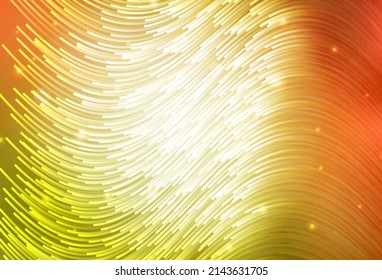 Light Red, Yellow vector background with bent lines. Creative illustration in halftone style with gradient. Abstract design for your web site.