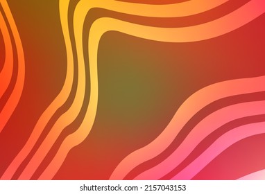 Light Red, Yellow vector background with wry lines. A sample with colorful lines, shapes. Pattern for your business design.