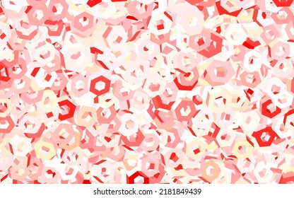 Light Red, Yellow vector background with set of hexagons. Abstract illustration with colorful hexagons. Pattern for ads, leaflets.
