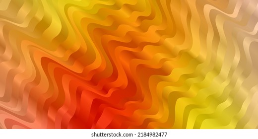 Light Red, Yellow vector background with lines. Abstract illustration with bandy gradient lines. Pattern for ads, commercials.