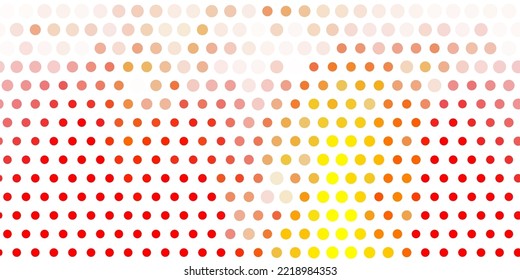 Light red, yellow vector background with spots. Illustration with set of shining colorful abstract spheres. Pattern for business ads.