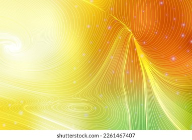 Light Red, Yellow vector background with spots, curve lines. Abstract illustration with gradient geometric forms. Wallpaper for a cell phone.