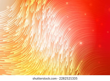 Light Red, Yellow vector background with wry lines. Colorful abstract illustration with gradient lines. Simple template for your design.