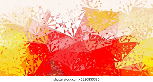 Rojo claro, fondo vectorial amarillo con formas poligonales. Ilustración abstracta inteligente con formas triangulares de estilo moderno. Patrón para promociones.