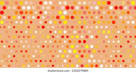 Rojo claro, amarillo fondo vectorial con puntos. Ilustración con un conjunto de esferas abstractas coloridas y brillantes. Patrón para anuncios comerciales.