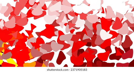 hellroter, gelber Vektorhintergrund mit zufälligen Formen. Einfaches Design im abstrakten Stil mit Farbverlauf-Formularen. Hintergrund für Mobiltelefone.