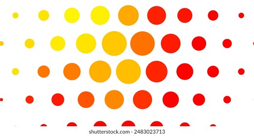 Light Red, Yellow vector background with spots. Glitter abstract illustration with colorful drops. Pattern for booklets, leaflets.