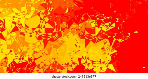 Rojo claro, fondo de Vector amarillo con triángulos. Ilustración con Formas abstractas coloridas del triángulo. Una adición fácil a sus anuncios.