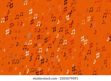 Light Red, Yellow vector background with music symbols. Modern abstract illustration with melody keys. Template for fasion magazines.