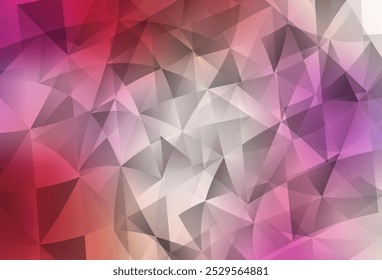 Hellroter, gelber Vektorhintergrund mit polygonalem Stil. Illustration mit bunten Dreiecken. Muster für Broschüren, Broschüren