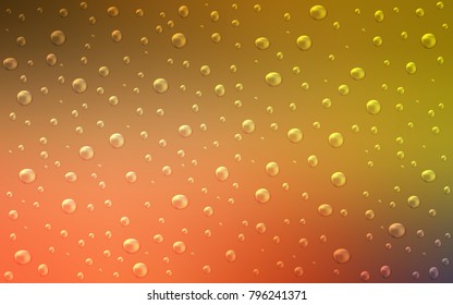 Light Red, Yellow vector background with dots. Modern abstract illustration with colorful water drops. The pattern can be used for aqua ad, booklets.