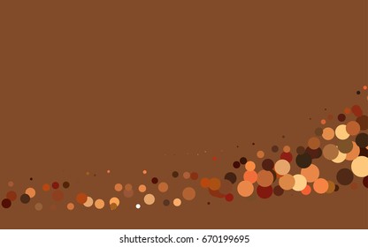 Light Red, Yellow vector red banner with set of circles, dots. Donuts Background. Creative Design Template. Technological halftone illustration.