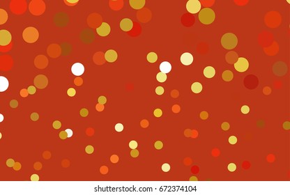 Light Red, Yellow vector red banner with set of circles, dots. Donuts Background. Creative Design Template. Technological halftone illustration.