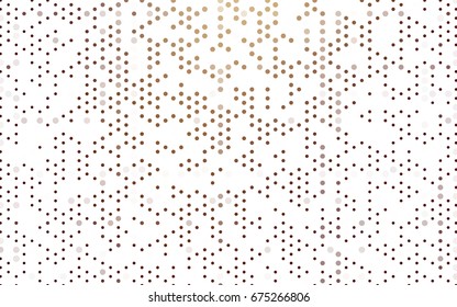 Light Red, Yellow vector banner with circles, spheres. Abstract spots. Background of Art bubbles in halftone style with colored gradient.