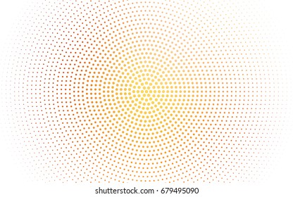 Light Red, Yellow vector banner set of circles, spheres. Donuts Background. Creative Design Templates. Technology halftone illustration.