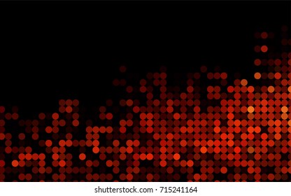 Light Red, Yellow vector red banner with set of circles, dots. Donuts Background. Creative Design Template. Technological halftone illustration.