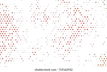 Light Red, Yellow vector red banner with set of circles, dots. Donuts Background. Creative Design Template. Technological halftone illustration.