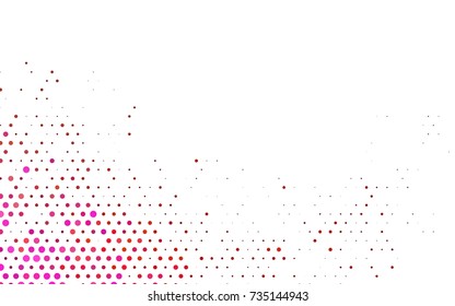 Light Red, Yellow vector red banner with set of circles, dots. Donuts Background. Creative Design Template. Technological halftone illustration.