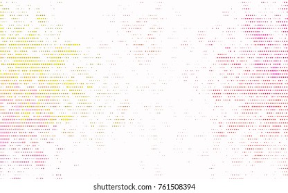 Light Red, Yellow vector red banner with set of circles, dots. Donuts Background. Creative Design Template. Technological halftone illustration.