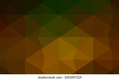 Light Red, Yellow vector blurry triangle pattern. Polygonal abstract illustration with gradient. Triangular pattern for your business design.