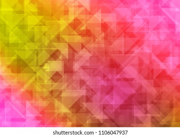 Light Red, Yellow vector blurry hexagon blurry triangle. Modern geometrical abstract illustration with gradient. The best triangular design for your business.