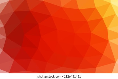 Light Red, Yellow vector blurry hexagon blurry triangle. A vague abstract illustration with gradient. Triangular pattern for your business design.