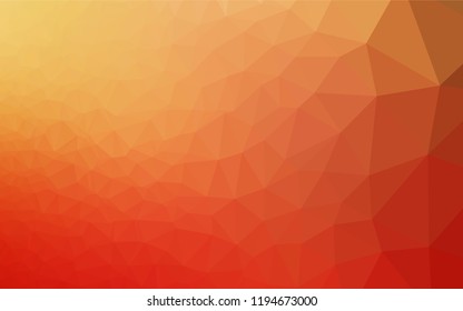 Light Red, Yellow vector blurry hexagon pattern. Shining illustration, which consist of triangles. A completely new design for your business.
