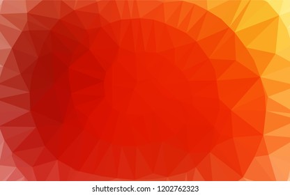 Light Red, Yellow vector blurry hexagon template. Modern geometrical abstract illustration with gradient. The textured pattern can be used for background.