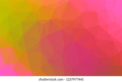 Light Red, Yellow vector blurry hexagon pattern. Geometric illustration in Origami style with gradient.  A new texture for your design.