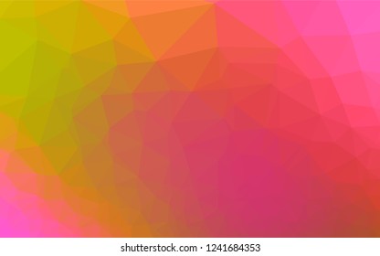 Light Red, Yellow vector blurry hexagon template. Modern geometrical abstract illustration with gradient. Brand new design for your business.