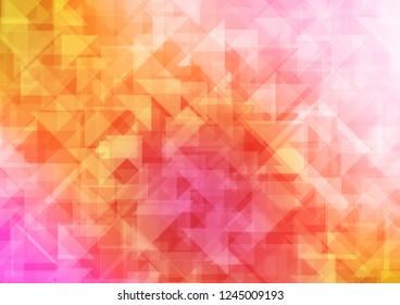 Light Red, Yellow vector blurry hexagon blurry triangle. Modern geometrical abstract illustration with gradient. The completely new template can be used for your brand book.