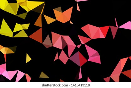 Light Red, Yellow vector blurry triangle texture. Creative illustration in halftone style with gradient. The best triangular design for your business.