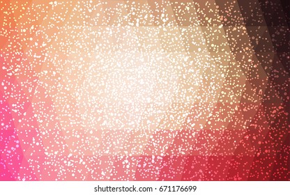 Light Red, Yellow vector christmas polygon background. Low poly Illustration consisting of triangles with snowflakes. Texture background of New Year celebration.