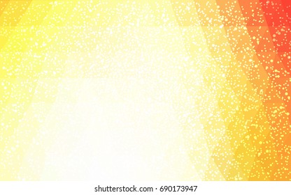Light Red, Yellow vector christmas polygon background. Low poly Illustration consisting of triangles with snowflakes. Texture background of New Year celebration.